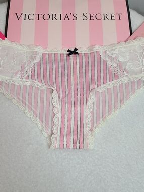 VTG VS Angels Smooth Microfiber Nylon Lace Hiphugger Panty Sm Iconic Stripe